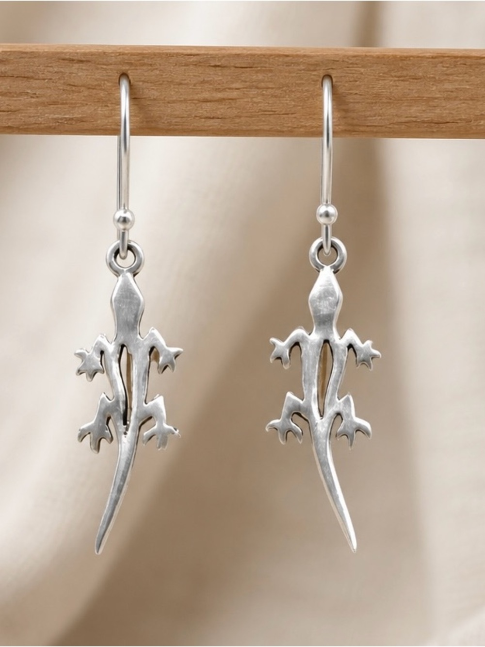 Sterling Silver Lizard Drop Earrings
